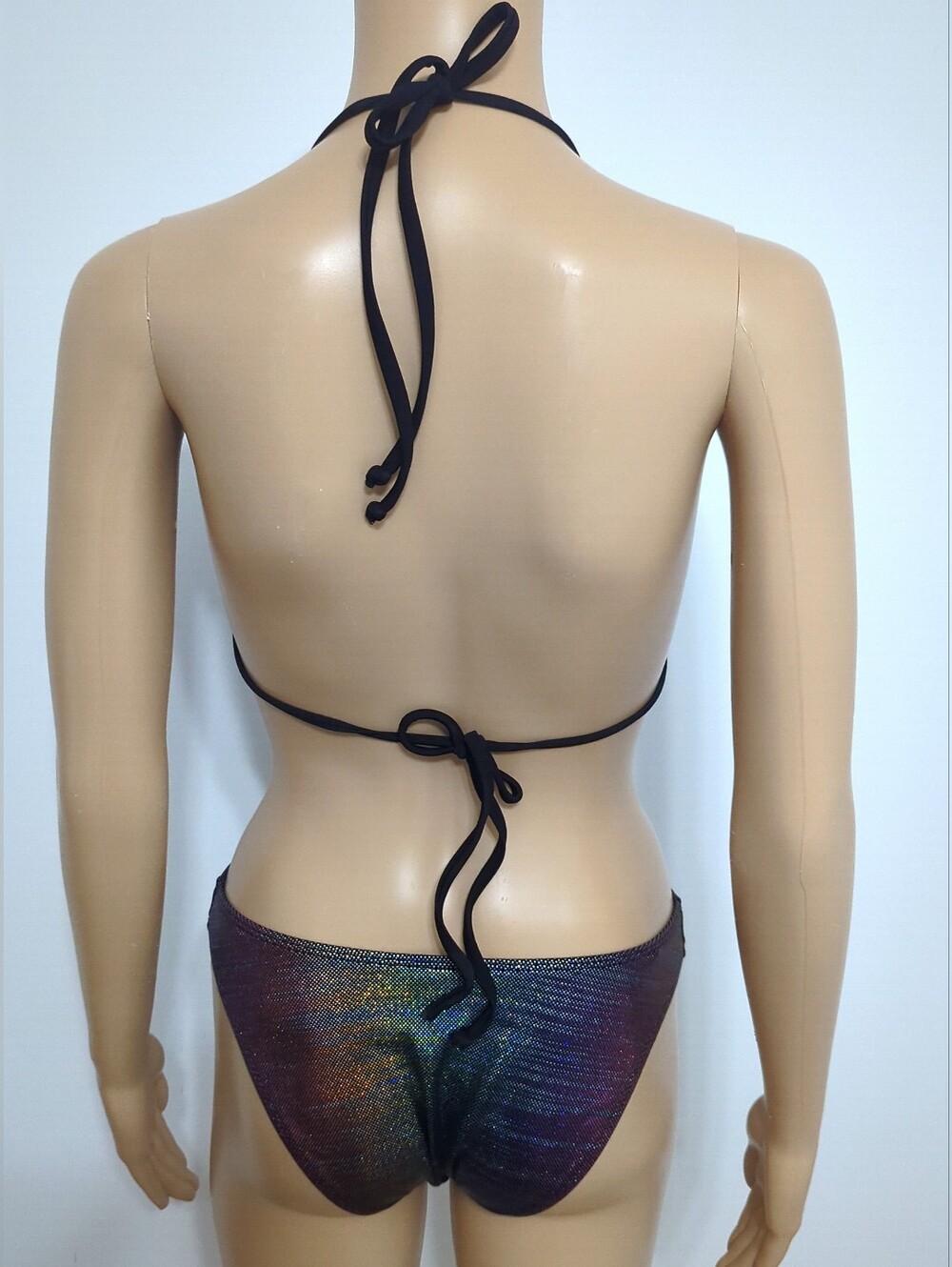 Vintage Guess Rainbow Holographic Monokini Y2K Rave Festival Swimsuit USA Made S - Picture 4 of 8